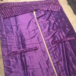 Purple window curtains